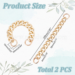 2Pcs Aluminum Curb Chain Purse Strap Extender&nbsp;FIND-HY0004-37LG