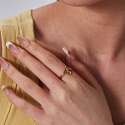 Simple and Elegant 304 Stainless Steel Snake Cuff Rings&nbsp;LS-IR8532