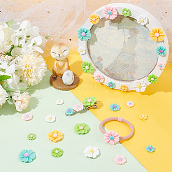 90個15スタイル不透明樹脂カボション  花  ミックスカラー  14~24x5~6mm  6個/スタイル&nbsp;CRES-PH0001-11