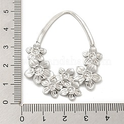 変色しない304ステンレススチールペンダント  フラワーチャーム付きティアドロップ  ステンレス鋼色  48x37.5x2mm&nbsp;STAS-L022-195P