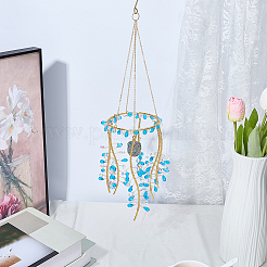 1Bag Iron & Glass Hanging Ornaments&nbsp;HJEW-SP0001-65B