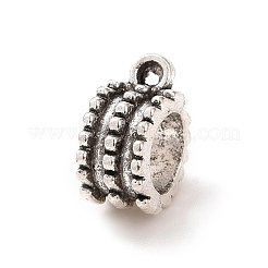 チベットスタイルの合金チューブベイル  ループベイル  ペンダントベイル  コラム  アンティークシルバー  11.5x6x9mm  穴：1.4mm  内径：6mm  581個/ 500g&nbsp;PALLOY-P293-212
