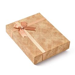 厚紙のジュエリーセットボックス  内部のスポンジパッド付き  長方形  バリーウッド  16x12.5x3.6cm&nbsp;CBOX-G016-A02