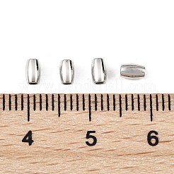 シェグレイスの真鍮ビーズ  バレル  カドミウムフリー＆ニッケルフリー＆鉛フリー  プラチナメッキ  4x2.5mm  穴：1.2mm&nbsp;XGRPCH550-190P