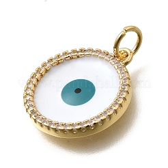 Brass Micro Pave Cubic Zirconia Pendants with Enamel&nbsp;KK-Z093-05G