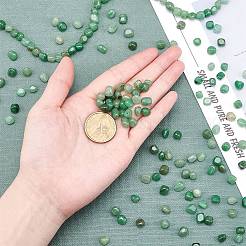 天然石グリーンアベンチュリンビーズ連売り  タンブルストーン  ナゲット  5~7x5~7mm  穴：1mm  15.7インチ（39.88cm）  1連売り/箱&nbsp;G-AR0001-31