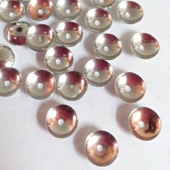真鍮製ビーズキャップ  花弁のない  銀色のメッキ  10x3mm  穴：1mm  約500個/袋&nbsp;KK-H052-S-4