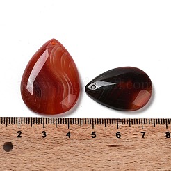 染色および加熱された天然赤瑪瑙ペンダント  ティアドロップチャーム  27~34x19~24x5~6mm  穴：1.5~1.6mm&nbsp;G-G065-03C