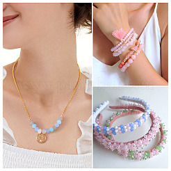 7 Strands 7 Colors Imitation Jade Solid Color Glass Beads Strands&nbsp;EGLA-TA0001-50