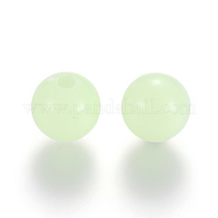 蓄光アクリル丸ビーズ  淡緑色  8mm  穴：2mm&nbsp;X-LACR-R002-8mm-01