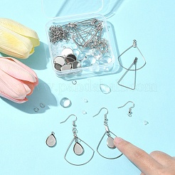 DIY トライアングル＆ファン 304 ステンレススチール ダングルイヤリング作成キット  ステンレス鋼色  4~40x4~32.5x0.7~6.5mm  穴：1.2~3.8mm&nbsp;DIY-FS0007-85