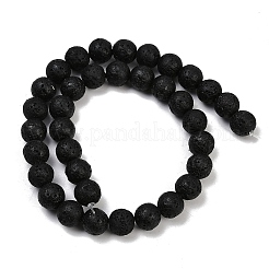 合成溶岩岩ビーズ連売り  染め  ラウンド  ブラック  10.5~11mm  穴：1mm  約34個/連  14.76''~14.88''（37.5~37.8センチメートル）&nbsp;G-S397-D01-10mm