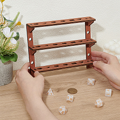 1 Bag 3-Tier Wooden Wall Mounted Dice Organizer Display Tower Racks&nbsp;ODIS-BC0001-27