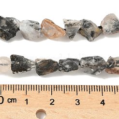 天然アフリカ産ブラックオパールの原石ビーズ  ナゲット  6~24x7~16x4~10mm  穴：1mm  約25~38個/連  15.35~15.94''（39~40.5センチメートル）&nbsp;G-M453-D02