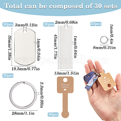 DIY Rectangle Blank 201 Stainless Steel Keychain Making Kits&nbsp;DIY-SP0002-27B