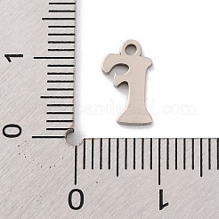 変色しない201ステンレススチールチャーム  レーザー切断  レターチャーム  文字F  10.5x6x1mm  穴：1.2mm&nbsp;STAS-U016-01P-F