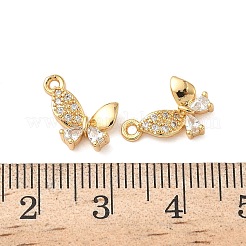 Brass Micro Pave Clear Cubic Zirconia Charms&nbsp;KK-B160-32G