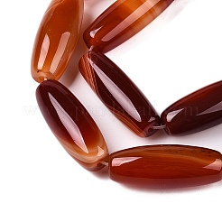 天然瑪瑙染めビーズ連売り  ライス  チョコレート  39.5~41x11~15mm  穴：3mm  約10個/連  15.35~16''（39~40センチメートル）&nbsp;G-T138-230E
