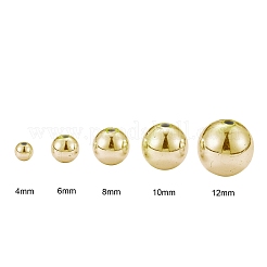 5 サイズのメッキアクリルビーズ  ラウンド  黄金メッキ  4~12mm  穴：1mm  542個/箱&nbsp;PACR-LS0001-01G