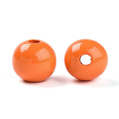 Painted Natural Wood Beads&nbsp;WOOD-A018-16mm-16