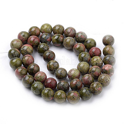 Natural Unakite Beads Strands&nbsp;G-S259-14-8mm
