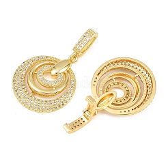 Brass Micro Pave Clear Cubic Zirconia Pendants&nbsp;KK-H262-06B-G