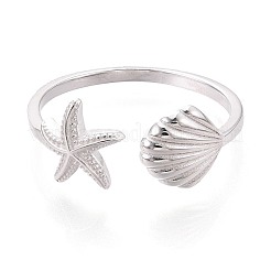 925 Sterling Silver Open Cuff Rings for Women&nbsp;STER-N016-139S