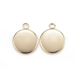 Ion Plating(IP) 304 Stainless Steel Pendant Cabochon Settings&nbsp;LS-STAS-G127-13-10mm-G