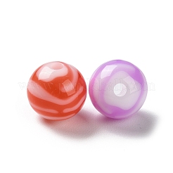 ツートンの不透明アクリルビーズ  ラウンド  ミックスカラー  14mm  穴：2mm  約333個/500g&nbsp;SACR-I005-02A