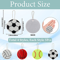 20Pcs 4 Styles PVC Sports Ball Pendant Decoration&nbsp;KY-SP0001-59