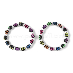 Halloween Skull Acrylic Beaded Stretch Bracelets&nbsp;BJEW-JB14347-02