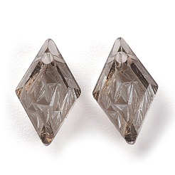 エンボスガラスラインストーンペンダント  菱形  多面カット  サテン  13x8x4.2mm  穴：1.2mm&nbsp;GLAA-J101-04A-001SA