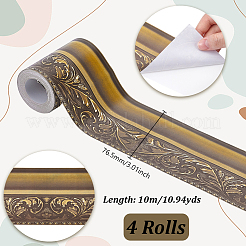 銅版紙の粘着ステッカー  葉  ゴールデンロッド  76.5mm&nbsp;STIC-WH0074-010