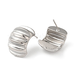 Rack Plating Brass Twist Rectangle Stud Earrings for Women&nbsp;EJEW-Z019-15P