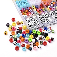 DIYジュエリー作成キット  1020個の形状のプラスチックとアクリルビーズ  弾性水晶の線  ミックスカラー  ビーズ：738~750個/箱&nbsp;DIY-YW0002-69