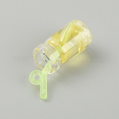 透明樹脂ペンダント  アブソリュートプラスチック模造パール  ボトル  きいろ  26x14x10mm  穴：1.8mm&nbsp;RESI-TAC0019-02A