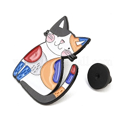 エナメルピン  バックパック用合金ラペルピンバック  猫の形  35x29mm&nbsp;JEWB-I056-02EB-04