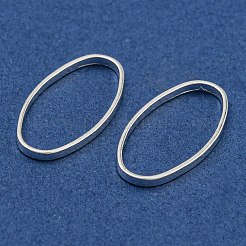 真鍮製フレームコネクター  カドミウムフリー＆鉛フリー  長持ちメッキ  オーバル  銀  16x8x1mm  内径：15x7.5mm&nbsp;KK-M250-23C-S