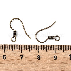 アイアン製ピアスフック  コイル付きフレンチフック  アンティークブロンズ  14mm  穴：2mm  ピン：0.6mm&nbsp;RN-CBA973B-10A-AB