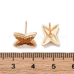 真鍮製スタンドピアス  クロス  18KGP本金メッキ  9x12mm&nbsp;EJEW-D288-04G