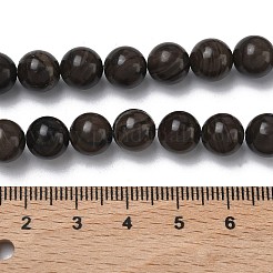 天然木レースストーン木製ジャスパービーズ連売り  ラウンド  8~9mm  穴：1mm  約45個/連  15.35''（39センチメートル）&nbsp;G-K365-F03-8mm