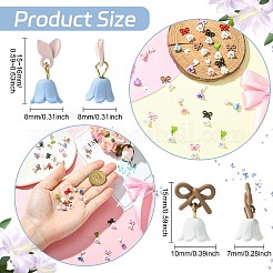 24Pcs 8 Colors Lily of the Valley Alloy Cabochons&nbsp;MRMJ-CJ0001-30