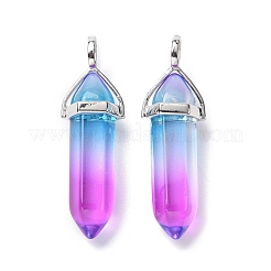 Faceted Bullet Glass Pointed Pendants&nbsp;KK-E282-01P-04