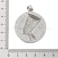 304ステンレスペンダント  ネフェルティティ女王のチャーム付きフラットラウンド  アンティークシルバー  42x36x8mm  穴：7x5mm&nbsp;STAS-S143-05A