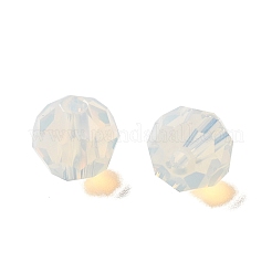 ガラス k9 ガラス  模造オーストリアクリスタルビーズ  多面カット  ラウンド  ホワイト  8mm  穴：1mm&nbsp;GLAA-H024-17E-03