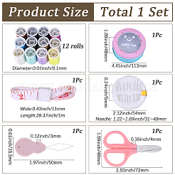 DIY編み物ツールキット1セット  ワイヤーを含む  スレッダー  針  はさみ  ミックスカラー  50x15.5x3mm&nbsp;FIND-CY0001-57