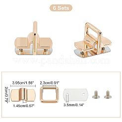 合金バッグコネクタバックル  バッグ交換用アクセサリー用  ライトゴールド  2.1x2.3x0.7cm  穴：2mm&nbsp;FIND-WR0004-39