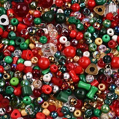 Christmas Theme Glass Seed Beads&nbsp;SEED-N007-13K