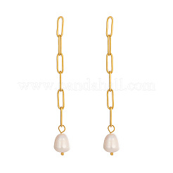 Stainless Steel with Freshwater Pearl Stud Dangle Earrings for Women&nbsp;LS-SL1520