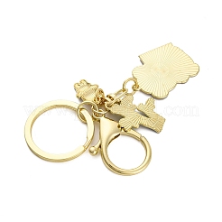 ラックメッキパンダ亜鉛合金エナメルペンダントキーホルダー  アイアンキーホルダーリング付き  ゴールドカラー  8.5cm  ペンダント：50x25x15mm&nbsp;KEYC-G064-01C